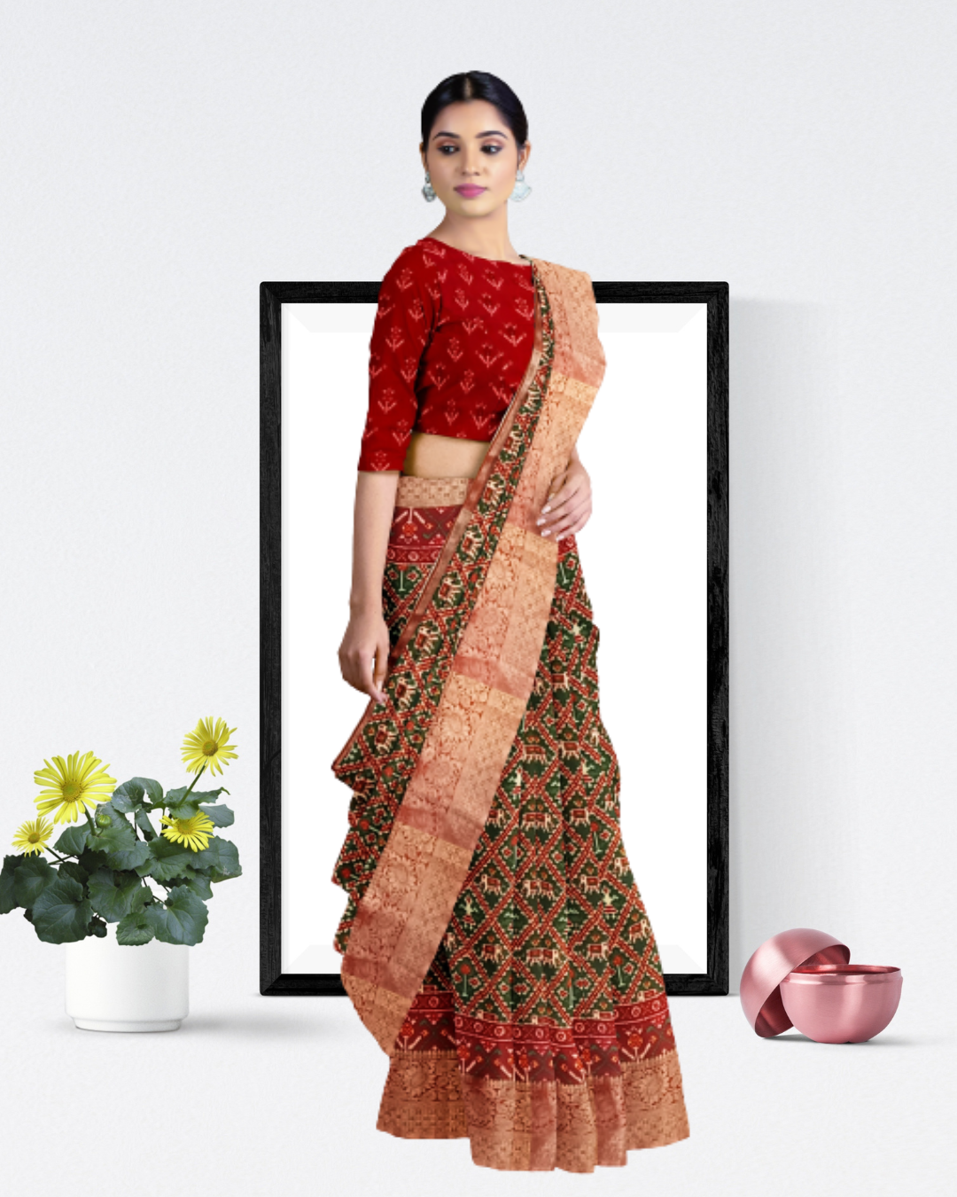 Maroon Color Patola Saree for Women