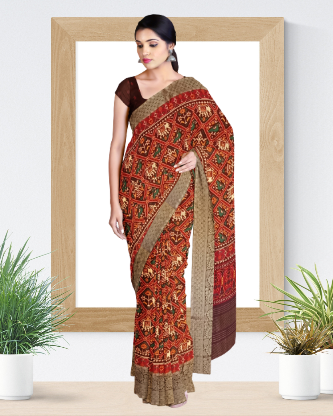 Maroon Color Patola Saree for Women