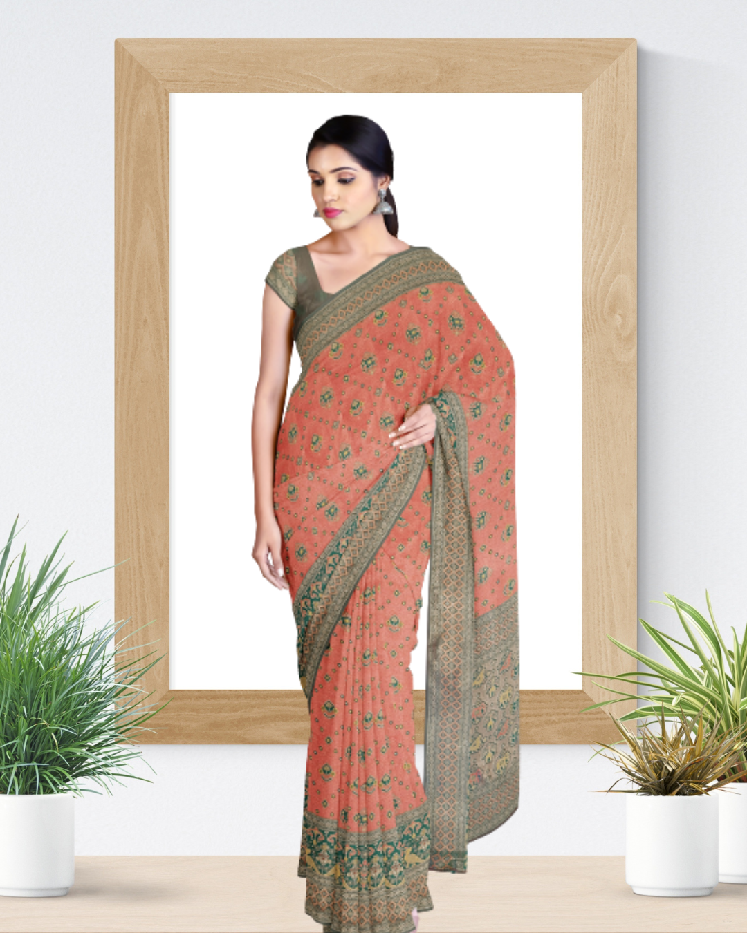 Red Color Tissue Patola Saree for Women