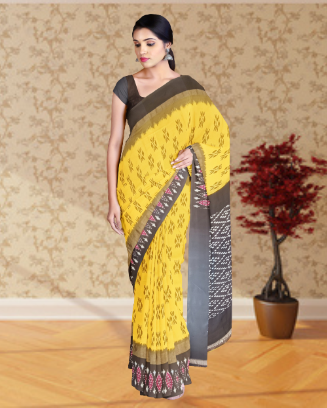 Yellow Color Patola Silk Saree for Women