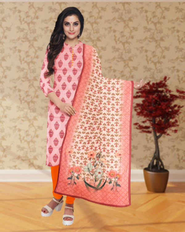 Pink Color Jute Cotton Salwar Suit for Women