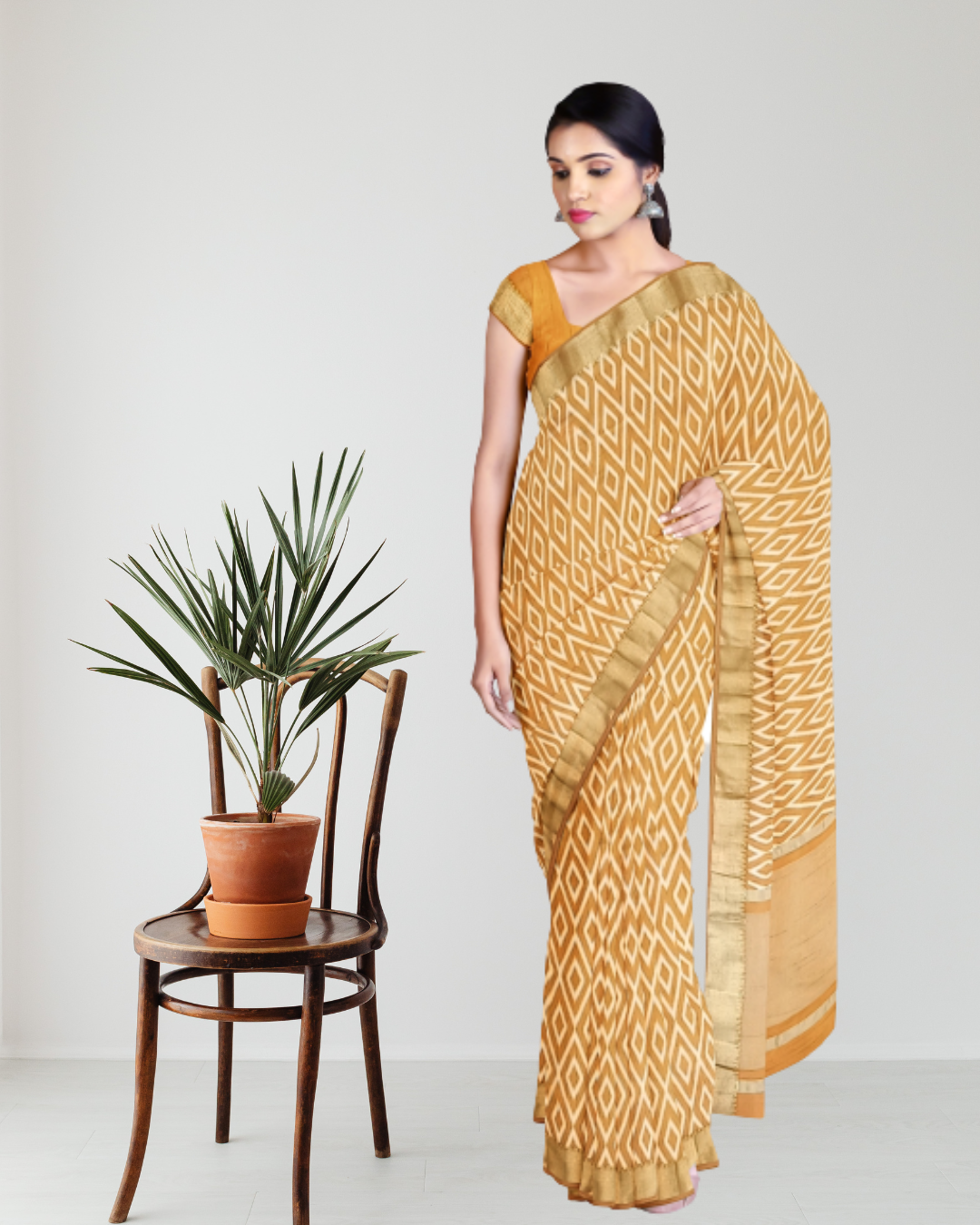 Yellow Color Tussar Silk Saree for Women 