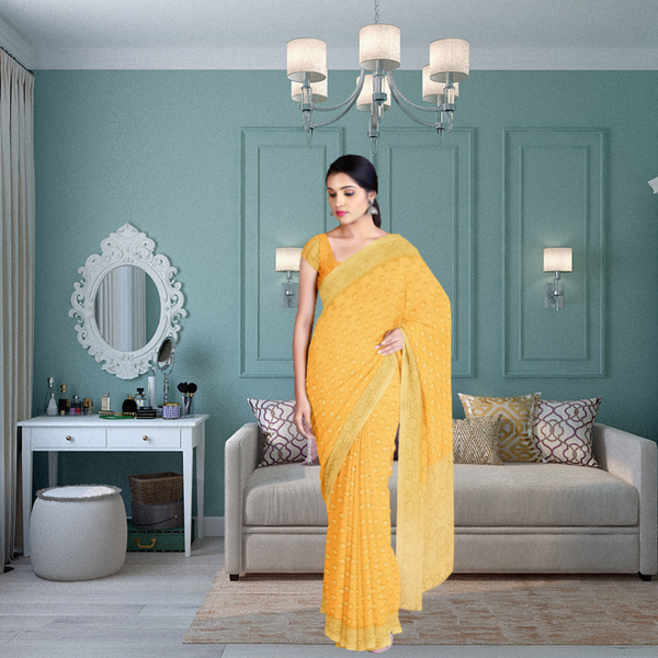 Lemon Color Georgette Saree for Women