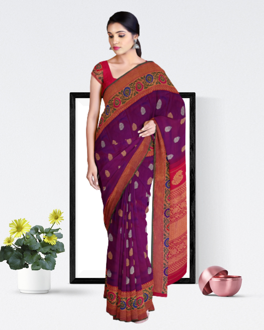 Magenta Color Pure Gadwal Silk Saree for Women