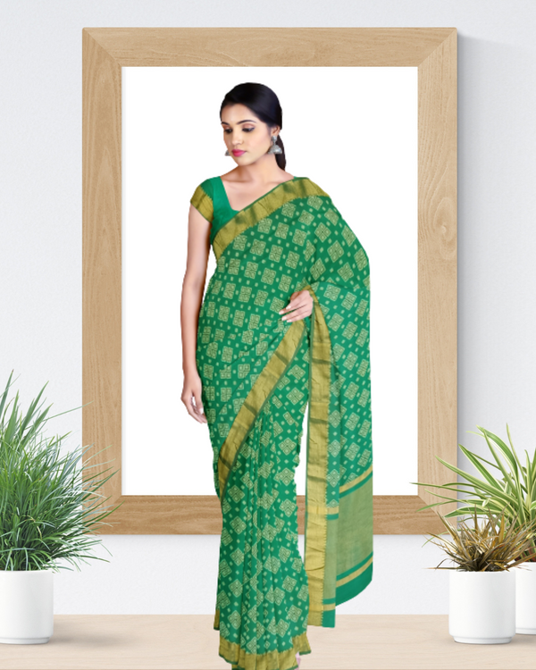 Rama Color Tussar Silk Saree for Women