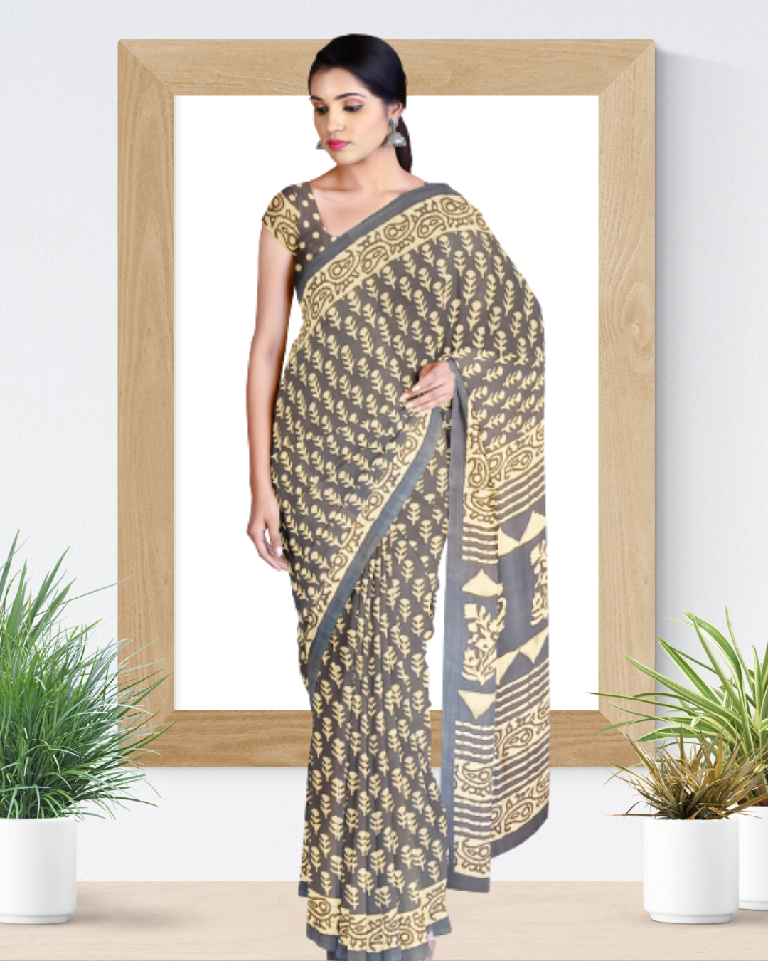 Grey Color Sun Silk Saree for Women