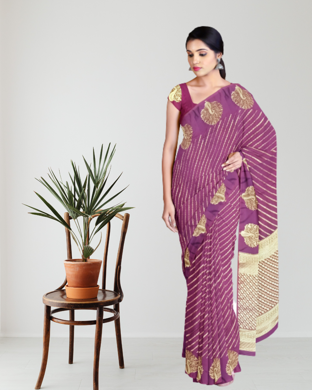 Magenta Color Katan Silk Saree for Women