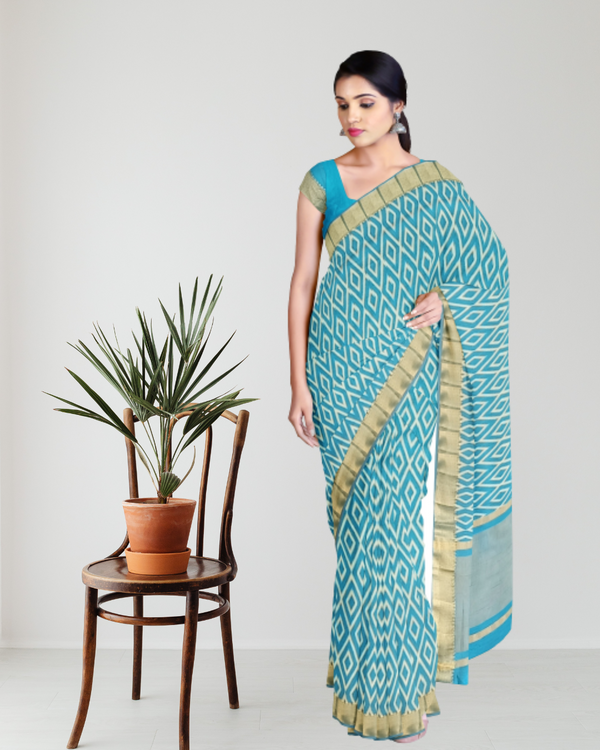 Peacock Color Tussar Silk Saree for Women