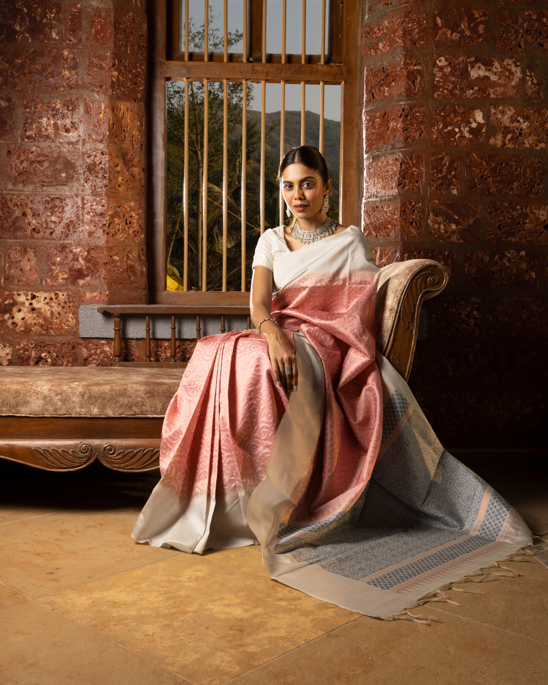 Pink Color Raw Silk Saree for Women