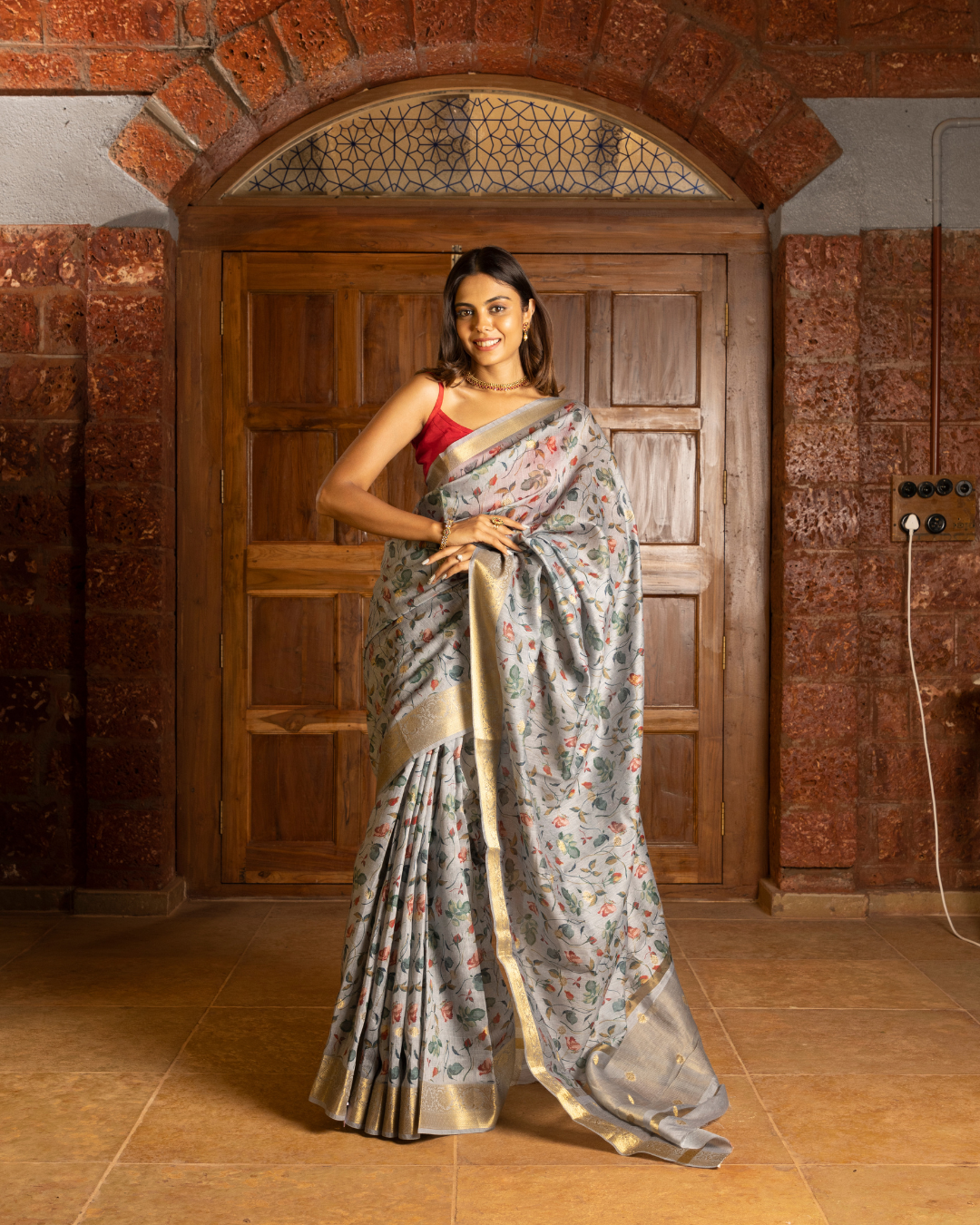 Chiku Color Tissue Kota Saree for Women