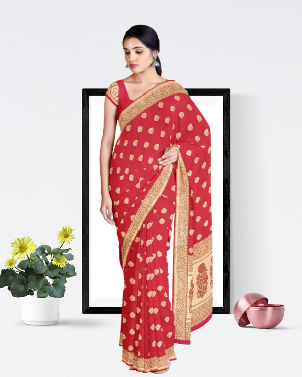 Rani Color Banarasi Katan Silk Saree for Women