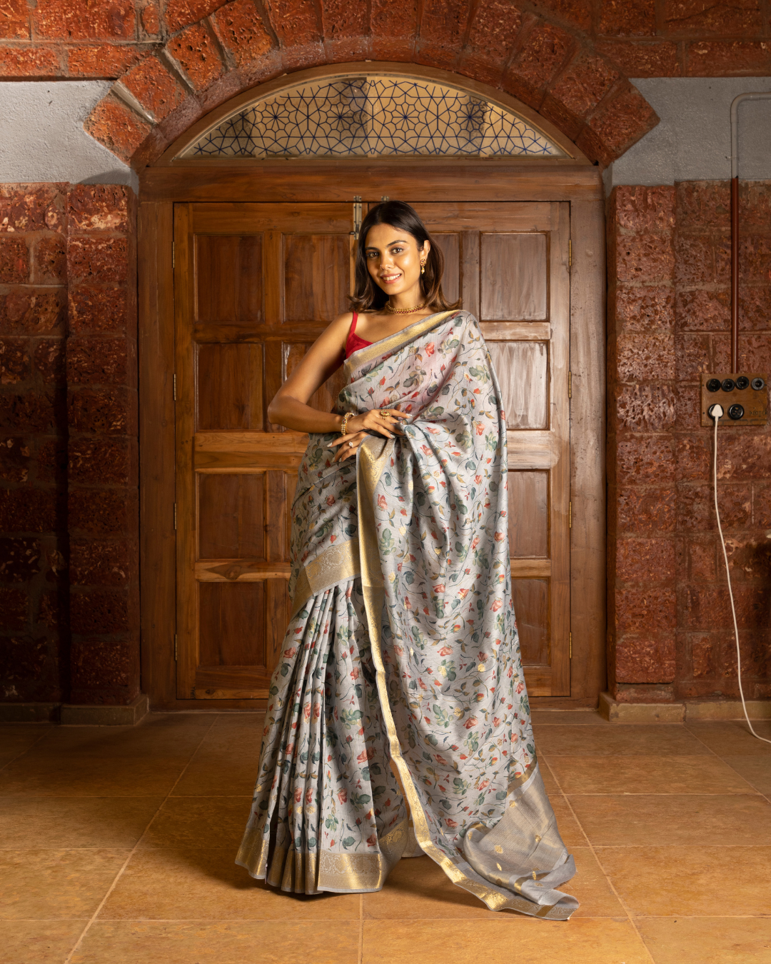 Chiku Color Tissue Kota Saree for Women